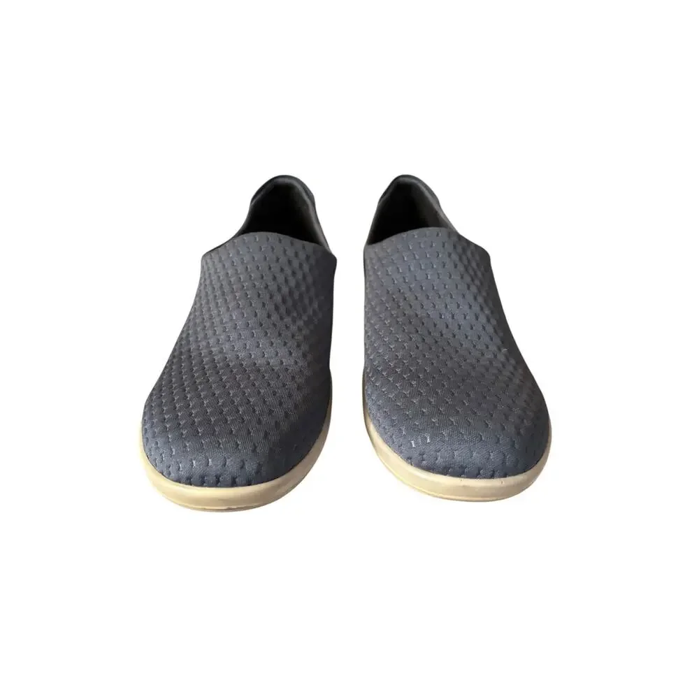 ECCO Soft 2.0 Womens Slip On Sneaker Blue Diamond Knit Textile Size 40 9 9.5